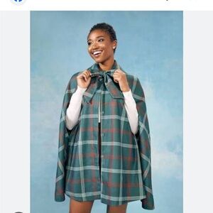 Retro ModCloth Plaid Cape Jacket